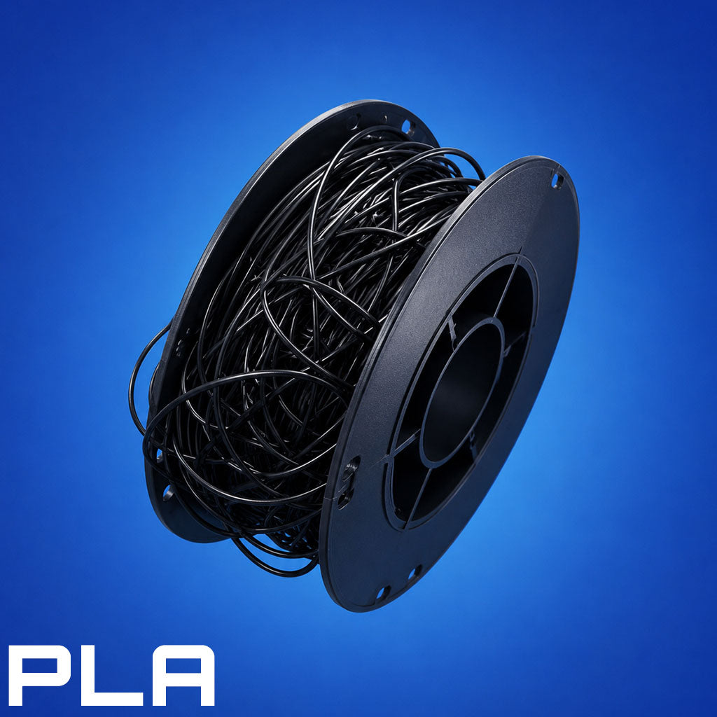 Schwarzes PLA | 3-kg-Spule | Verheddertes Filament