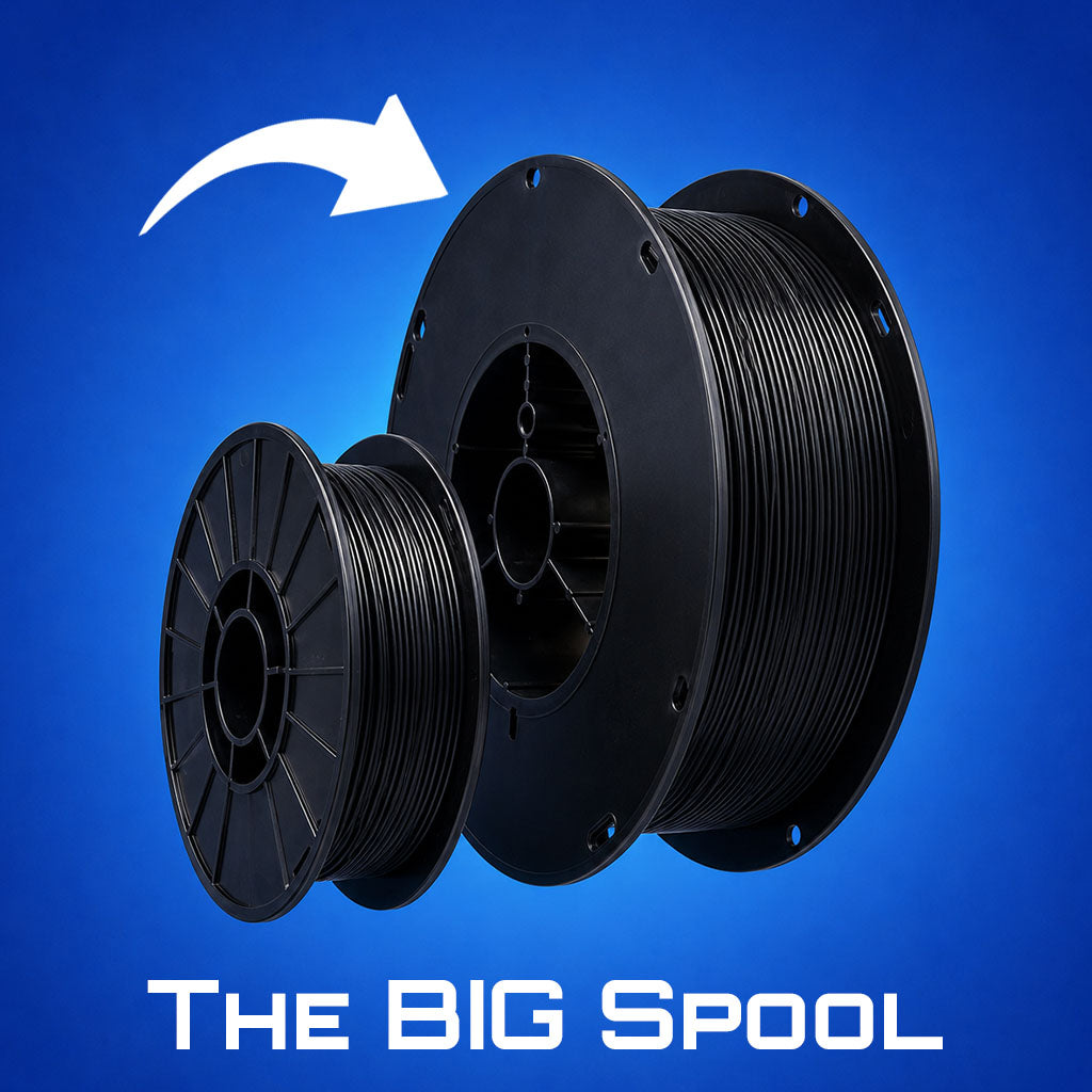 Schwarzes PLA | 3-kg-Spule | Verheddertes Filament